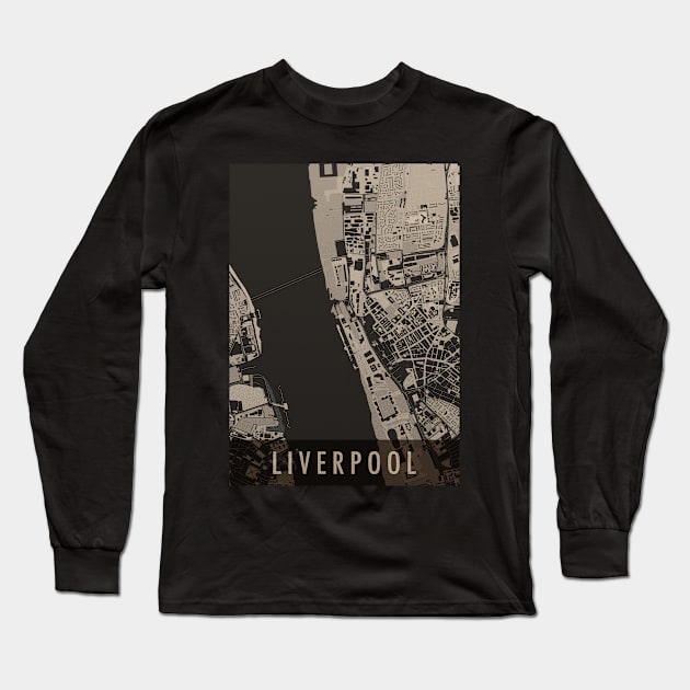 liverpool map Long Sleeve T-Shirt by boy cartograph